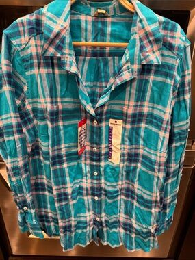 Woolrich Turquoise Plaid Button-Down Shirt